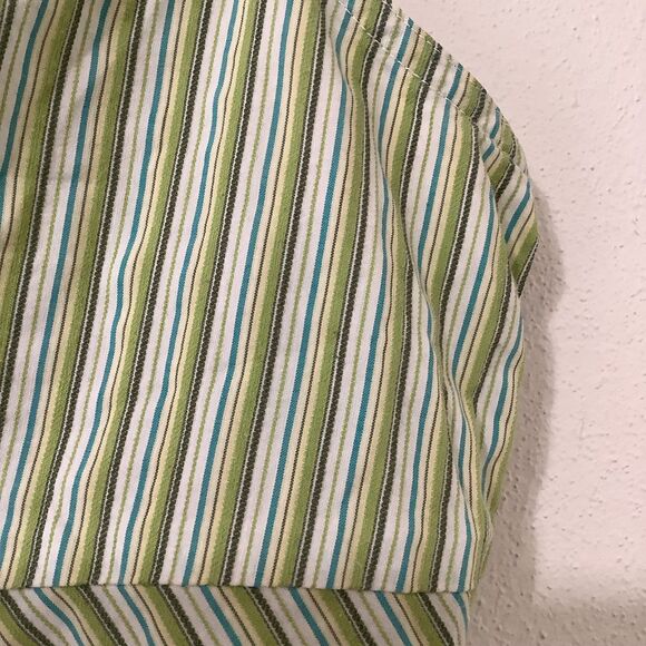 Vintage Y2K 2000s Preppy Retro Green Stripe Light Academia Sleeveless Blouse XL - Picture 6 of 8